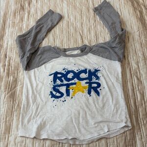 Chaser Kids White & Gray 'Rock Star' Raglan Long Sleeve Tee